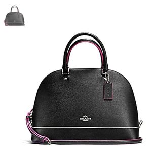 Coach Sierra Satchel - Black With Pink Multi Edgeprint (COACH F13000)
